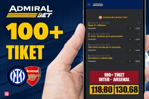 AdmiralBet 100+ tiket - Raja, Damfris asistent, korneri i kartoni za kvotu 130,68